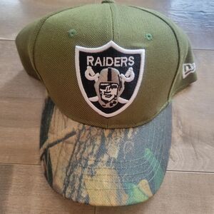 Las‎ Vegas Raiders Hat NFL Camo New Era 9Fifty Wool Blend Cap Green Football